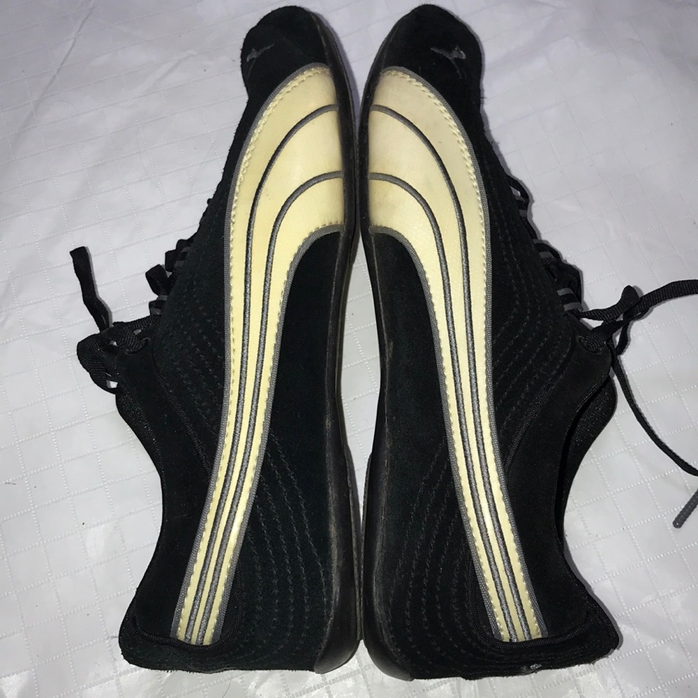 Puma Black Suede Mismatched Sneakers